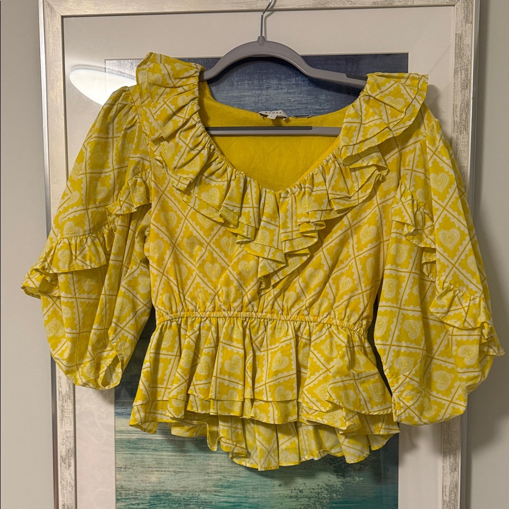Rhode Yellow Ruffled Top